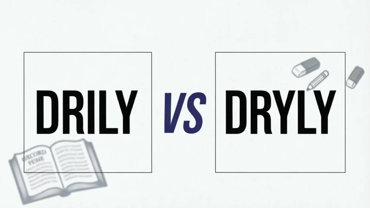 drily vs dryly