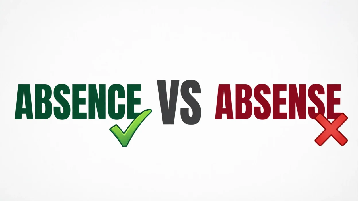 absence vs absense