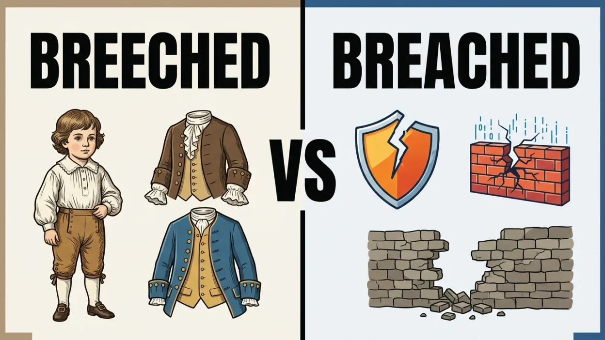breeched vs breached